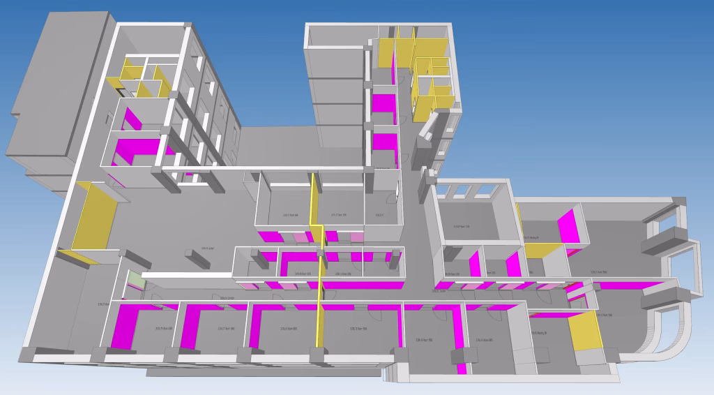 BIM-Visualisierung des Bestandsgebäudes Mindspace Berlin Münzstraße durch RUM Architekten
